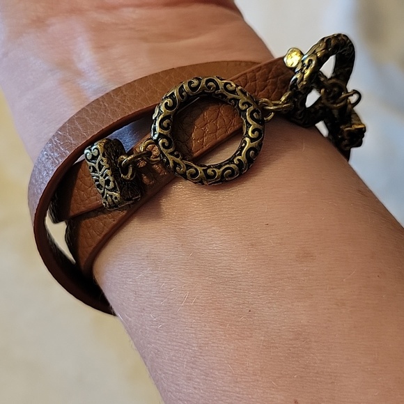 Premier Designs Wrap Bracelet Turquoise/Bronze Tone - Picture 2 of 7